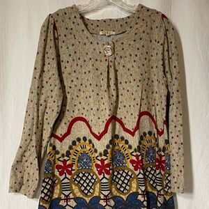 Hessi long sleeve Multicolor Patterned Blouse